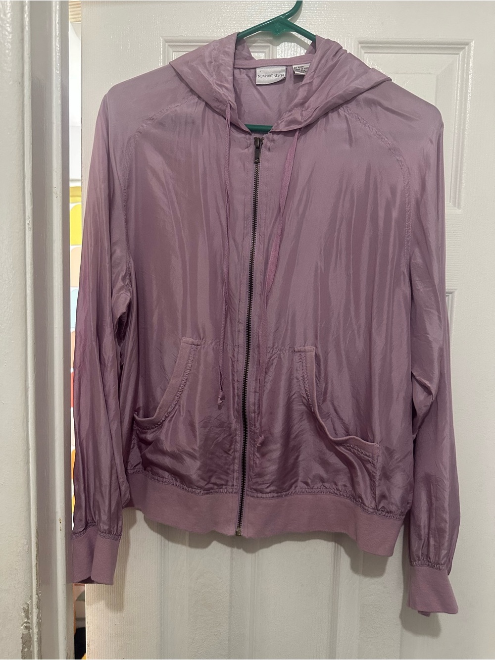 Newport News Lavender Hooded Bomber Jacket